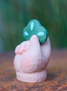 鹿妖商店 青松拿捏 放轻松治愈纯手工木雕 实木桌面摆件 上岸礼物