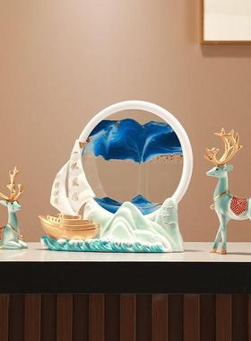 一帆风顺航海饰品无障碍豪华高端家居客厅电视酒柜书桌装饰沙漏流