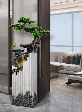 新中式假山流水器喷泉玄关大型落地摆件现代客厅家居装饰品风水轮