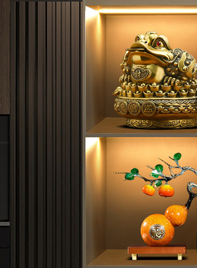 八方招财金蟾聚宝盆摆件办公室客厅玄关装饰品店铺开业乔迁礼品