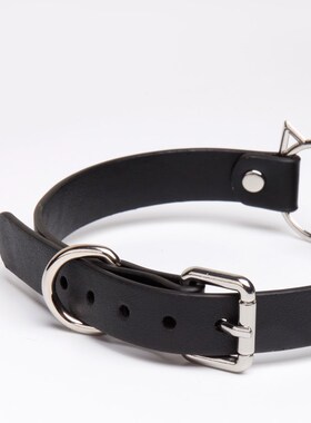 猫咪铃铛项圈女定制刻字皮革亚文化choker黑色粉色可爱颈带