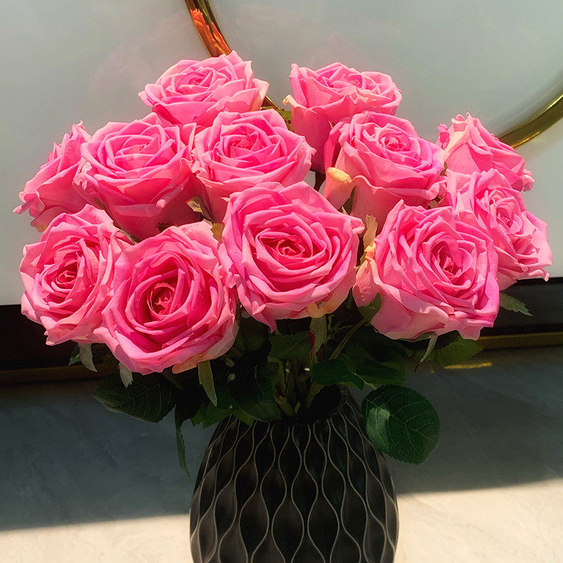 轻奢高级手感保湿玫瑰花高档仿真花客厅餐桌摆件花卉家居装饰品,淘宝优惠券,粉丝福利购,淘宝优惠卷