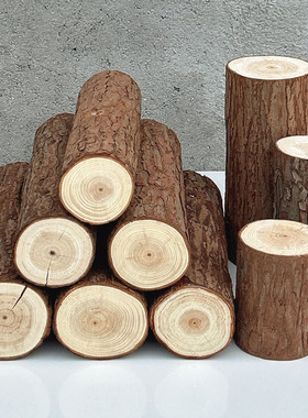 原木造景木桩底座壁炉摆件木头拍摄道具木墩杉木实木圆木背景装饰