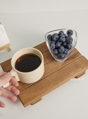 创意日式木托盘复古高脚木摆件置物架小凳子摆件摄影道具好运咔咔