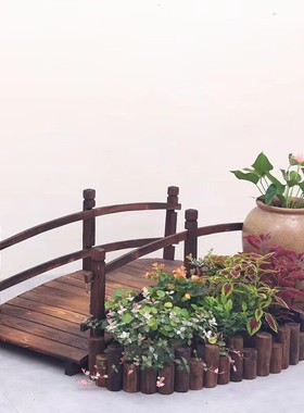 阳台花园造景道具商场木栅栏花坛围栏幼儿园室内装饰木桩摆件落地