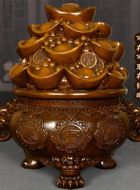 招财聚宝盆摆件可存可取存钱罐中式酒柜风水装饰店铺开业前台礼品