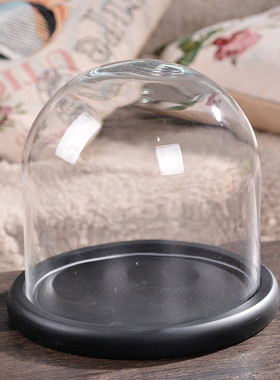 新款工艺品装饰摆件 创意仿真花永生花玻璃花瓶透明罩子厂家批发