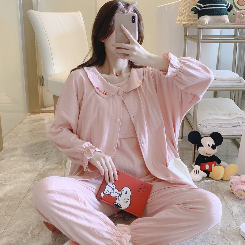 月子服夏季薄款纯棉产后哺乳产妇喂奶衣春秋三件套8月份7孕妇睡衣,淘宝优惠券,粉丝福利购,淘宝优惠卷