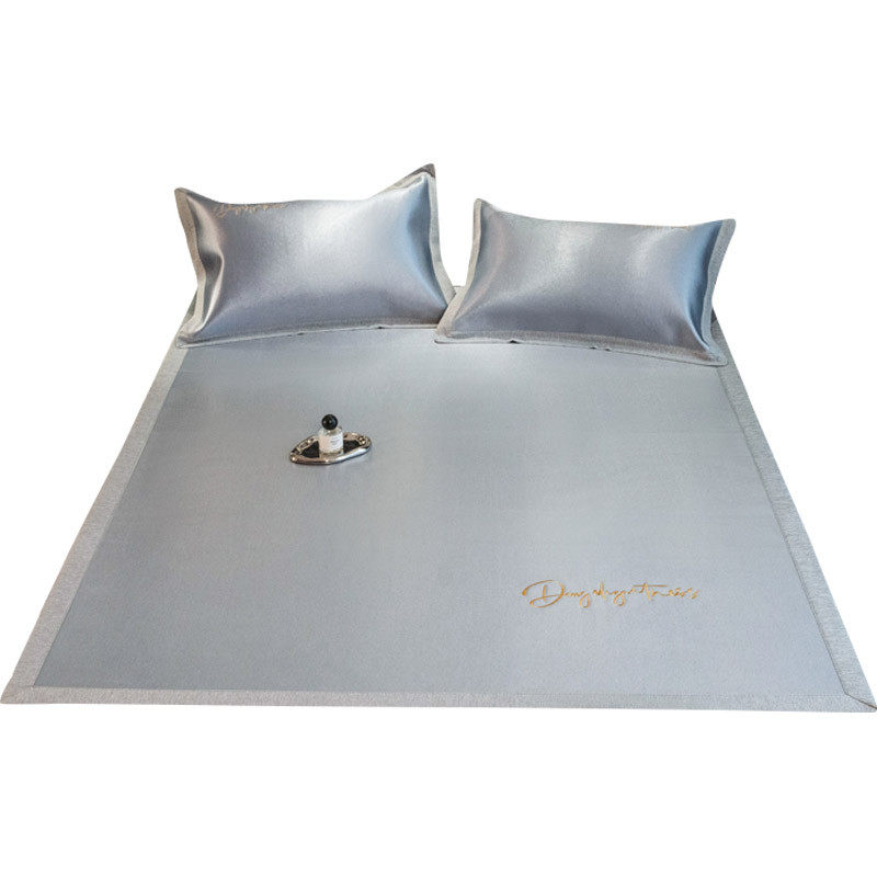 夏季凉感可水洗冰藤席三件套字母刺绣折叠式床席床笠款空调软席子,淘宝优惠券,粉丝福利购,淘宝优惠卷