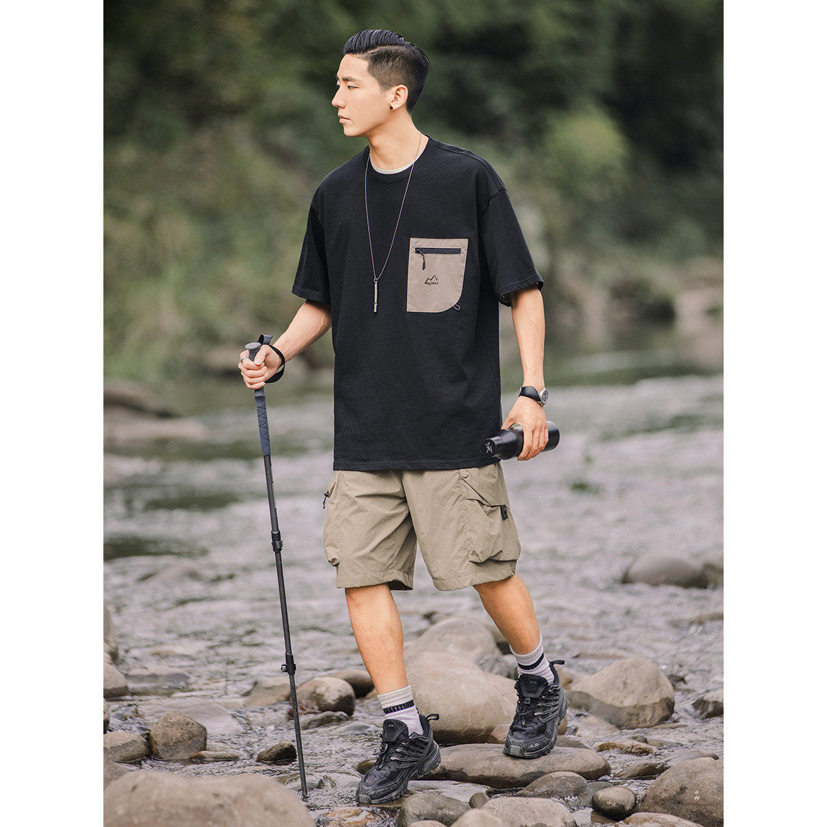 OW线上商店 男夏季户外直筒机能五分裤 山系宽松大口袋工装潮,淘宝优惠券,粉丝福利购,淘宝优惠卷