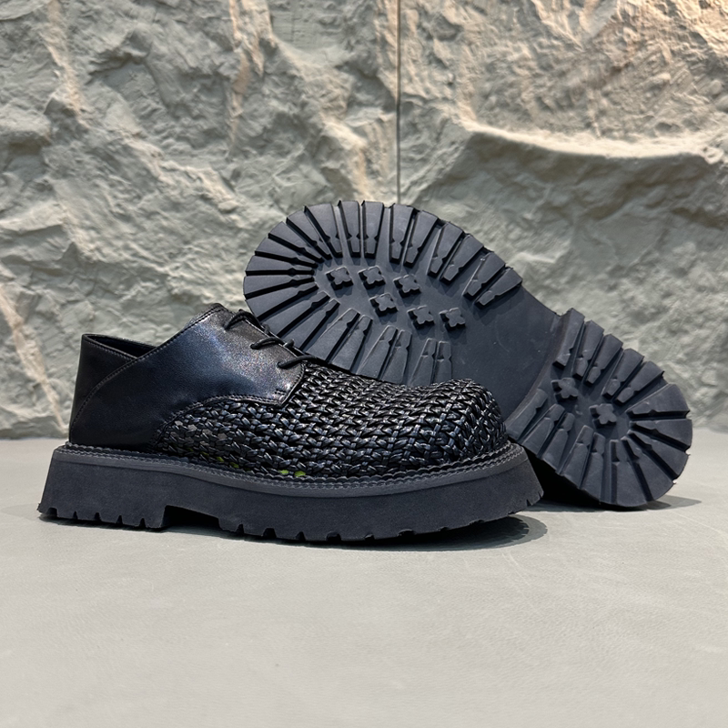 夏季新款手工编织镂空透气男鞋商务休闲厚底增高德比大头皮鞋凉鞋,淘宝优惠券,粉丝福利购,淘宝优惠卷