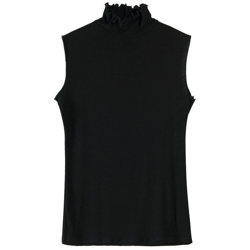 木耳边内搭女夏秋季无袖百搭半高领打底衫潮,淘宝优惠券,粉丝福利购,淘宝优惠卷