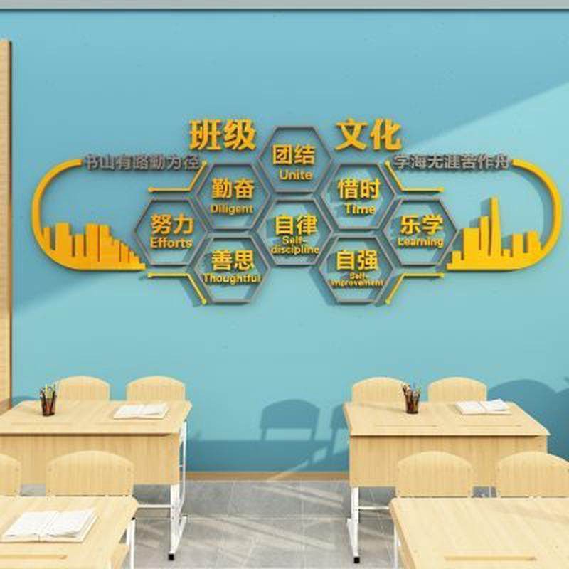 教室布置装饰班级文化墙贴面建设小学励志标语黑板报培训机构托管,淘宝优惠券,粉丝福利购,淘宝优惠卷