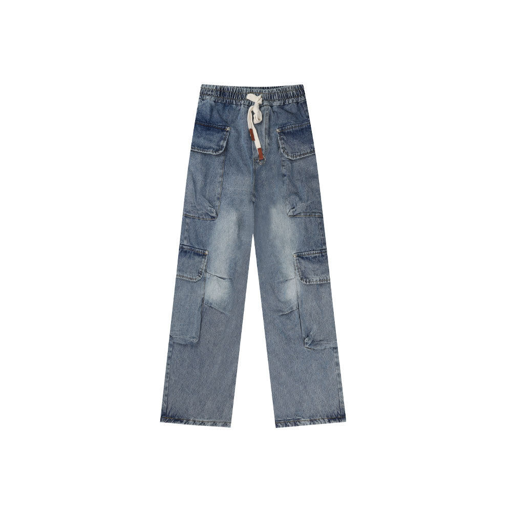 大码美式大口袋工装女2024春秋新款抽绳宽松阔腿裤,淘宝优惠券,粉丝福利购,淘宝优惠卷