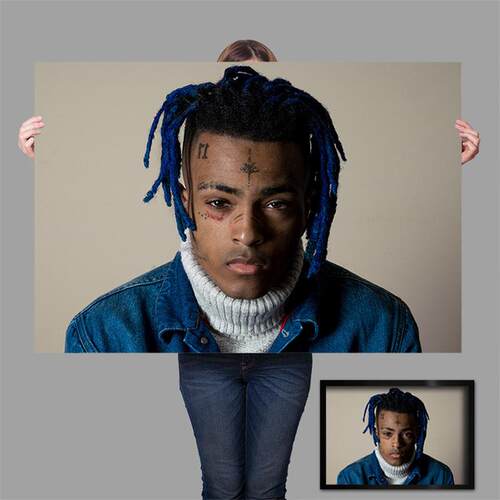 XXXTentacion海报定制嘻哈说唱宿舍装饰挂画自粘壁纸照片墙贴订做 - 图2