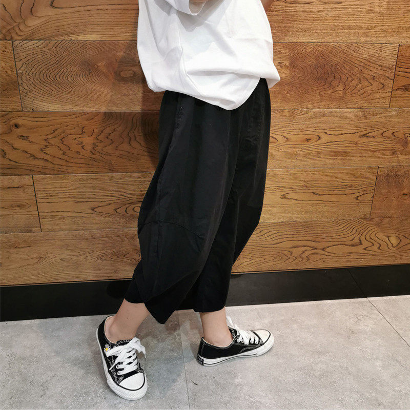 2025夏季薄男童黑韩版洋气宝宝老爹裤儿童七分裤潮款,淘宝优惠券,粉丝福利购,淘宝优惠卷