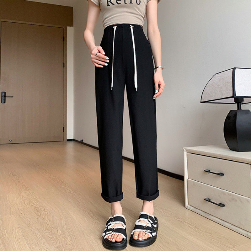 孕妇夏季外穿冰丝托腹直筒裤夏装怀孕工装裤宽松夏,淘宝优惠券,粉丝福利购,淘宝优惠卷