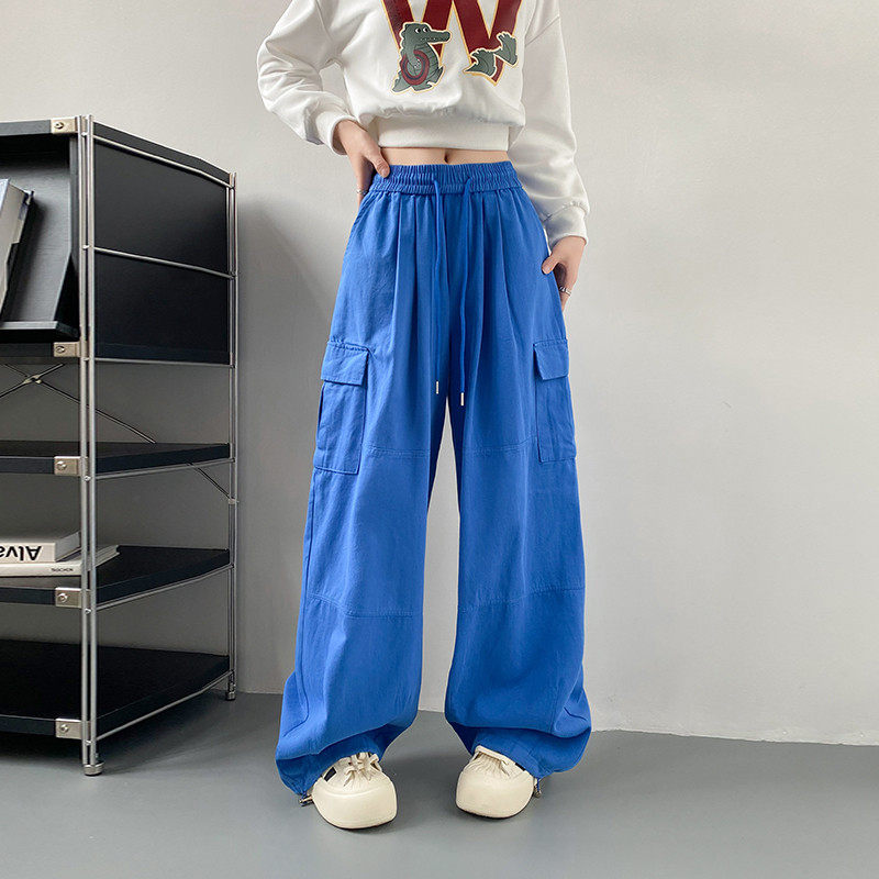 大码阔腿裤女2024秋胖mm松紧直筒工装裤抽绳拖地显瘦子,淘宝优惠券,粉丝福利购,淘宝优惠卷