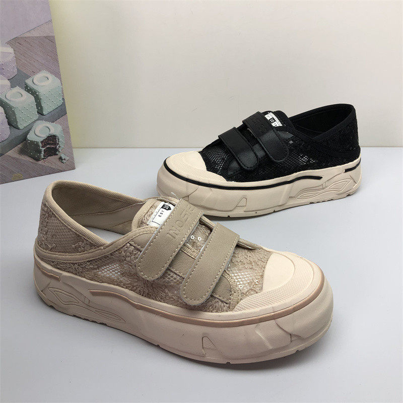 2023夏季新款女鞋魔术贴蕾丝小白鞋夏季网面透气两穿休闲板鞋,淘宝优惠券,粉丝福利购,淘宝优惠卷