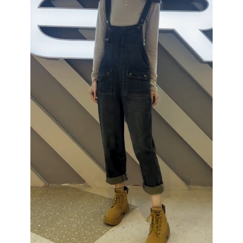 梨形身材大码牛仔背带女2024秋季新款宽松显瘦九分裤,淘宝优惠券,粉丝福利购,淘宝优惠卷