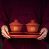 Palace red modified toast tea cup wedding set red wedding tea set toast tea bowl wedding tea cup pair wedding