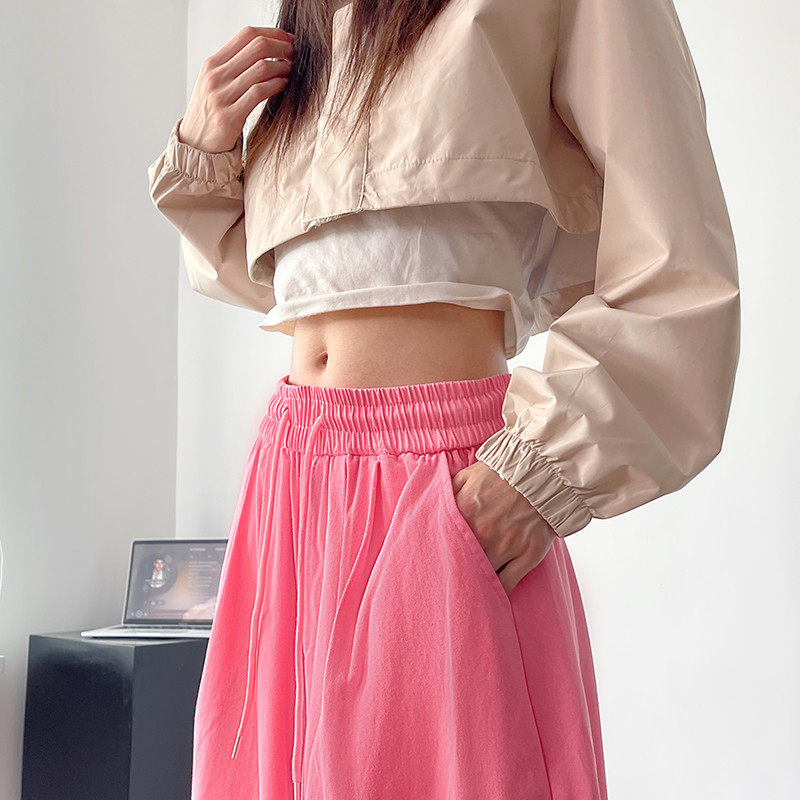 大码工装裤女秋季胖mm宽松直筒阔腿裤垂感抽绳遮肉显瘦,淘宝优惠券,粉丝福利购,淘宝优惠卷