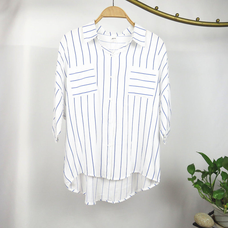 气质百搭衬衫女设计感小众2025夏季时尚新款宽松显瘦条纹薄款,淘宝优惠券,粉丝福利购,淘宝优惠卷