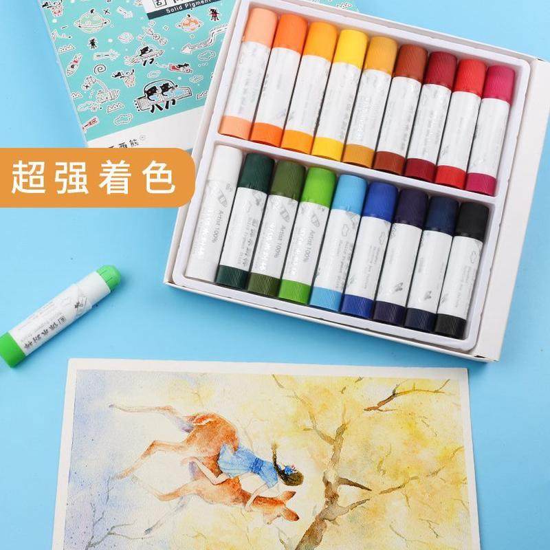 西西熊固体水粉棒儿童颜料12色水彩笔固体水粉棒绘画笔固体套装,淘宝优惠券,粉丝福利购,淘宝优惠卷