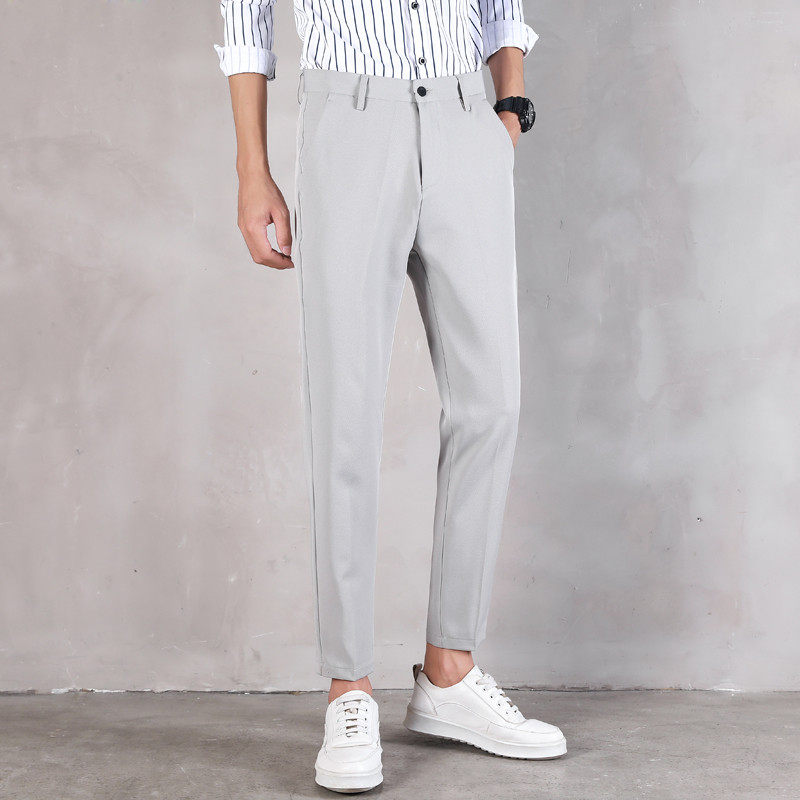 夏季灰色西裤男九分裤春秋潮流高级感裤男生男,淘宝优惠券,粉丝福利购,淘宝优惠卷