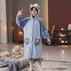 Thickened children's bathrobe, coral velvet absorbent water, can be worn with hat, bath towel, home clothes, autumn and winter cartoon nightgown, boy