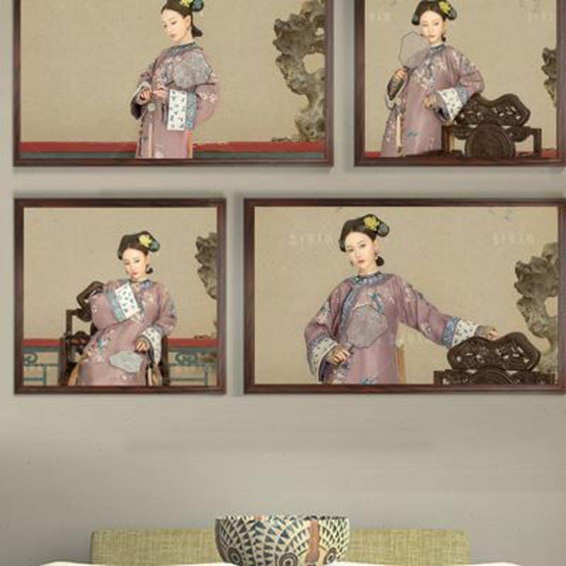 中式  实木超大尺寸组相片墙 客餐厅配沙发像框 中国风相框,淘宝优惠券,粉丝福利购,淘宝优惠卷