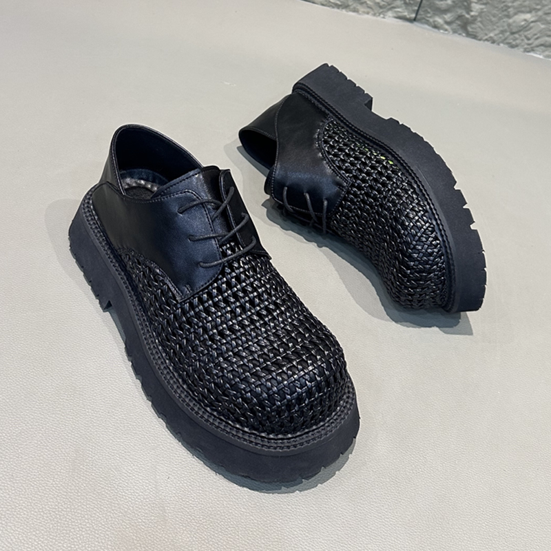 夏季新款手工编织镂空透气男鞋商务休闲厚底增高德比大头皮鞋凉鞋,淘宝优惠券,粉丝福利购,淘宝优惠卷