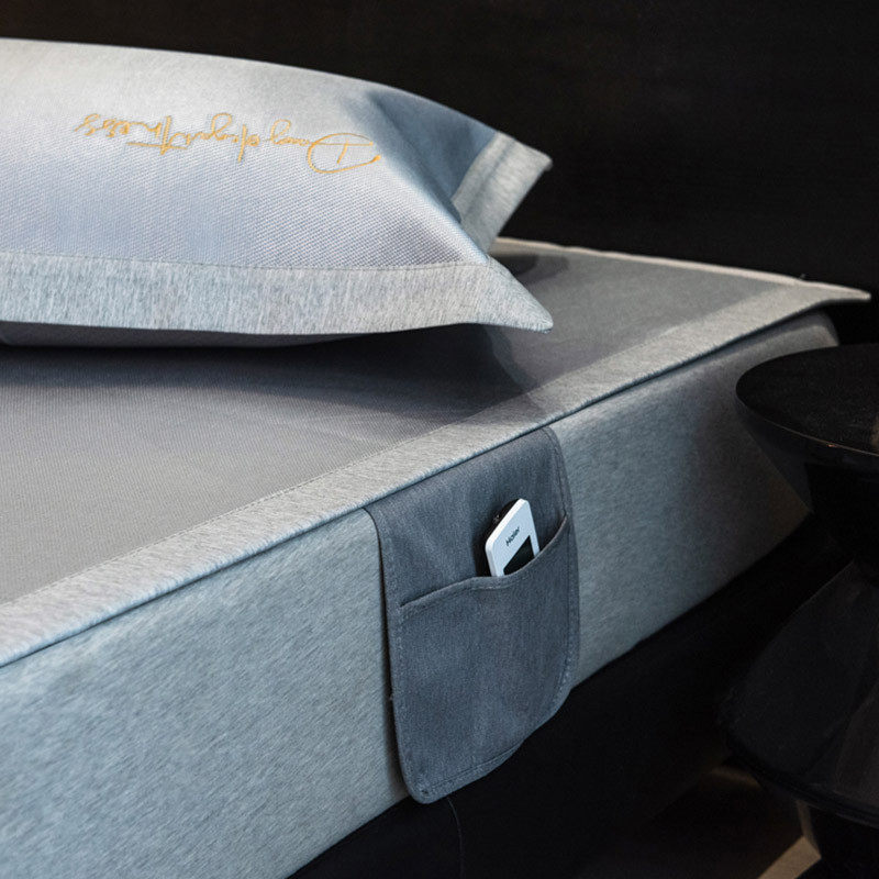 夏季凉感可水洗冰藤席三件套字母刺绣折叠式床席床笠款空调软席子,淘宝优惠券,粉丝福利购,淘宝优惠卷