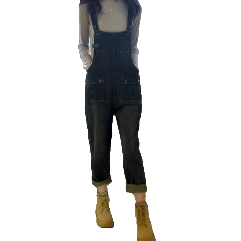 梨形身材大码牛仔背带女2024秋季新款宽松显瘦九分裤,淘宝优惠券,粉丝福利购,淘宝优惠卷