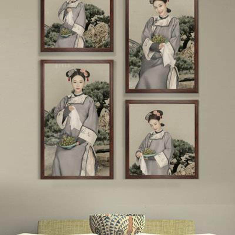 中式  实木超大尺寸组相片墙 客餐厅配沙发像框 中国风相框,淘宝优惠券,粉丝福利购,淘宝优惠卷