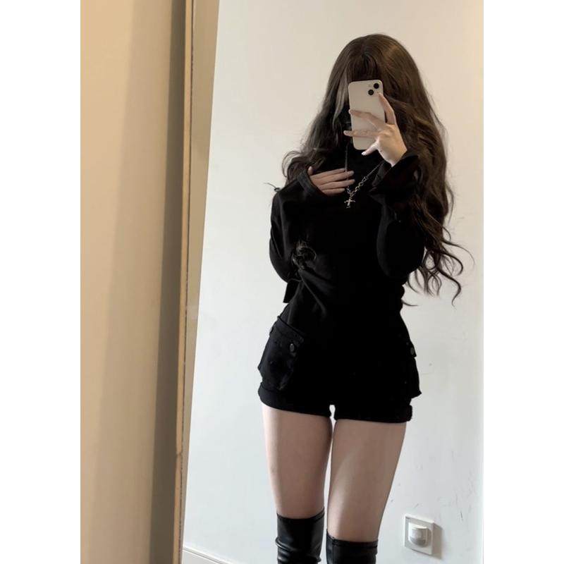 荔枝爱睡觉秋冬美式「街头酷女孩」半高领喇叭袖套装,淘宝优惠券,粉丝福利购,淘宝优惠卷