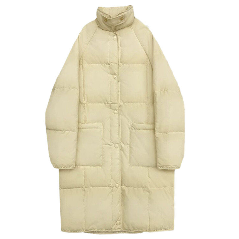 女神保命奶黄色羽绒棉服女中长款冬2024年新款韩版宽松设计感棉袄,淘宝优惠券,粉丝福利购,淘宝优惠卷