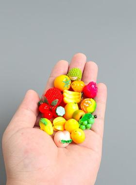 迷你微缩葡萄橘子各类水果仿真食玩树脂配件过家家玩具桌面小摆件