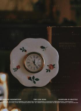 「蝶语&花语光阴」陶瓷挂钟 故我今我 蝴蝶花朵造型 立体电子时钟