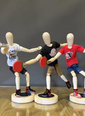 梧棣木人创意乒乓球运动主题礼物装饰摆饰乒乓球爱好者礼品