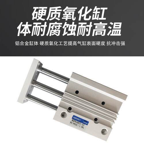 SMC三杆三轴导杆气缸MGPKAM/MGPKFM12/16/32/40-25-50-75-100-125 - 图0