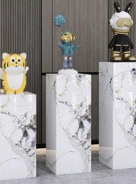 岩板基座客厅玄关酒店会所展厅大理石雕塑摆件底座摆台展示台轻奢