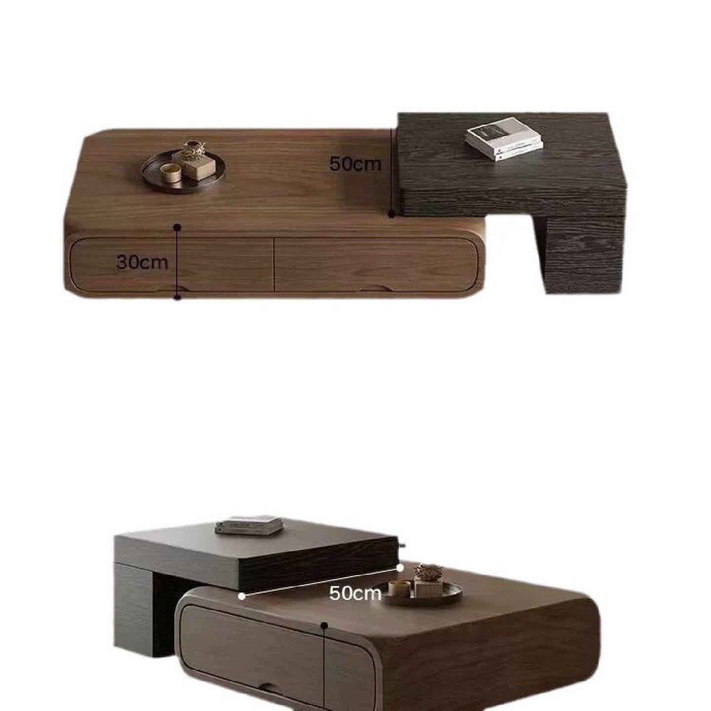 胡桃木色茶几客厅家用小户型现代简约中古风实木诧寂风电视柜组合,淘宝优惠券,粉丝福利购,淘宝优惠卷