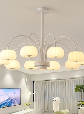 北欧客厅吊灯卧室简约现代大气奶油风创意南瓜灯2025年新款餐厅灯