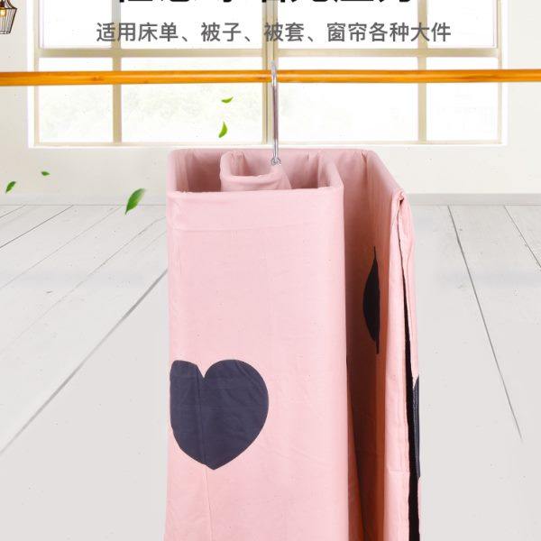 Stainless steel spiral clothes rack outside the window thickened cooling sheet quilt cover artifact household rotary folding quilt single rack