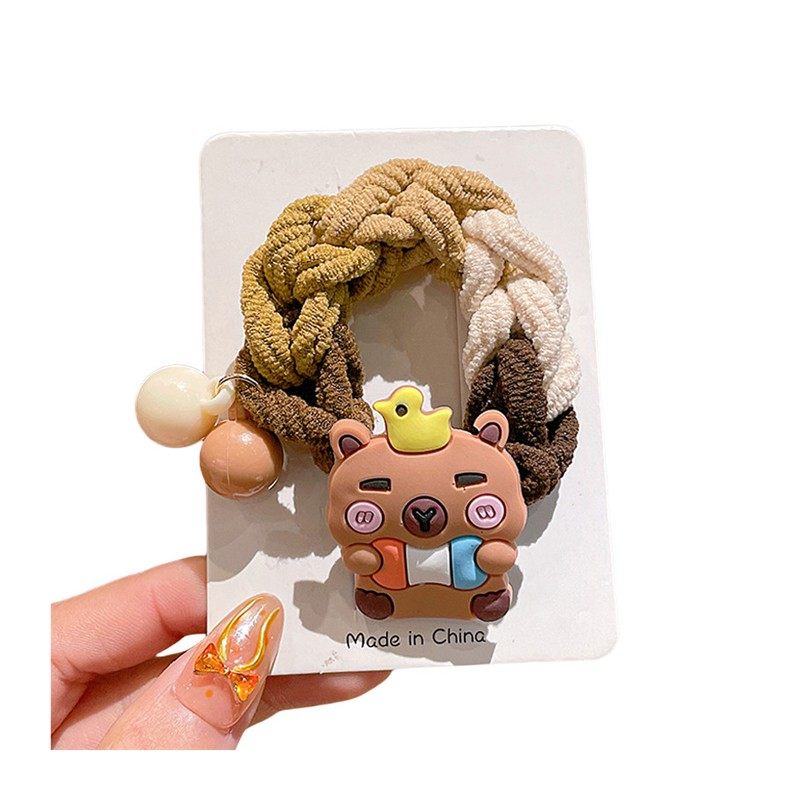 儿童卡皮巴拉编织发圈小女孩卡通发圈可爱女童丸子头马尾发圈发饰,淘宝优惠券,粉丝福利购,淘宝优惠卷