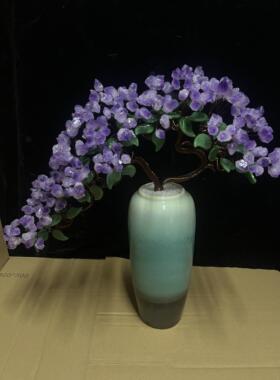 紫水晶招财树摇钱树家居装饰品客厅创意开业礼品电视柜发财树摆件