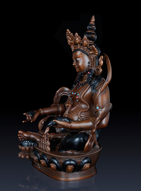 纯铜密宗黄财神摆件黄财神佛像家居客厅招财装饰品开业礼品铜摆件