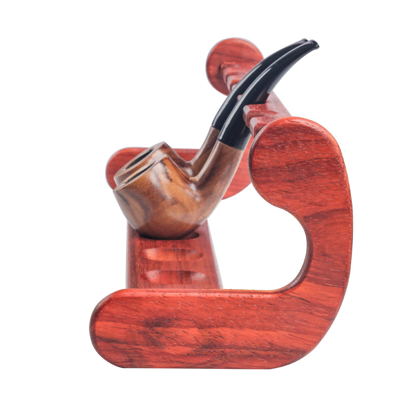 花梨木烟斗架八位单层实木斗架子家用便携展示架座斗拖支架收纳 - 图0