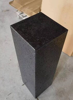 哑光天然黑洞石大理石底座酒店别墅装饰立柱子底座雕塑台